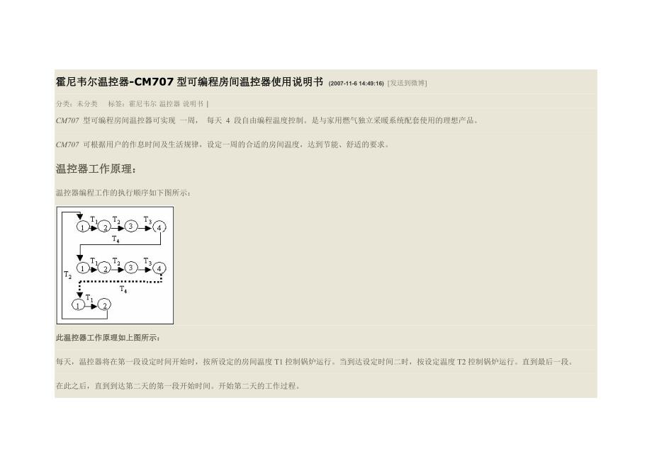 霍尼韦尔温控使用说明书_第1页