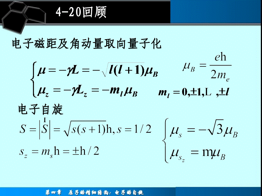 原子物理学4-6章的知识要点(自己整理的,仅作参考)_第1页