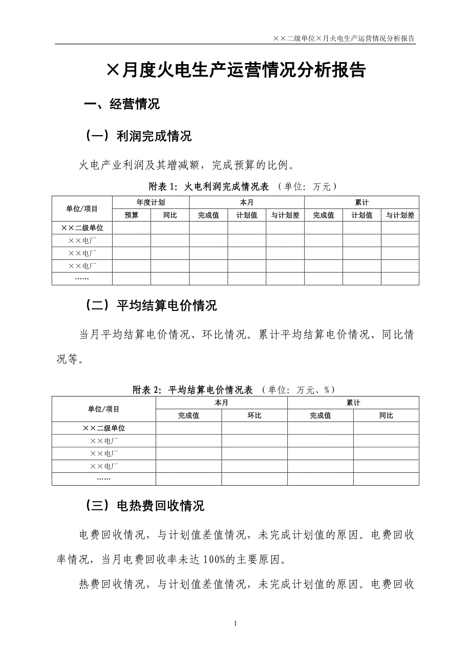 火电生产运营月度情况分析报告(模版)_第3页