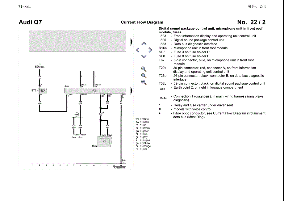 奥迪Audi Q7 标准音响系统电路图（英文）_第2页
