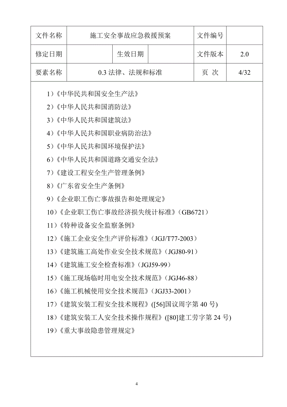 某施工单位施工安全事故应急救援预案_第4页