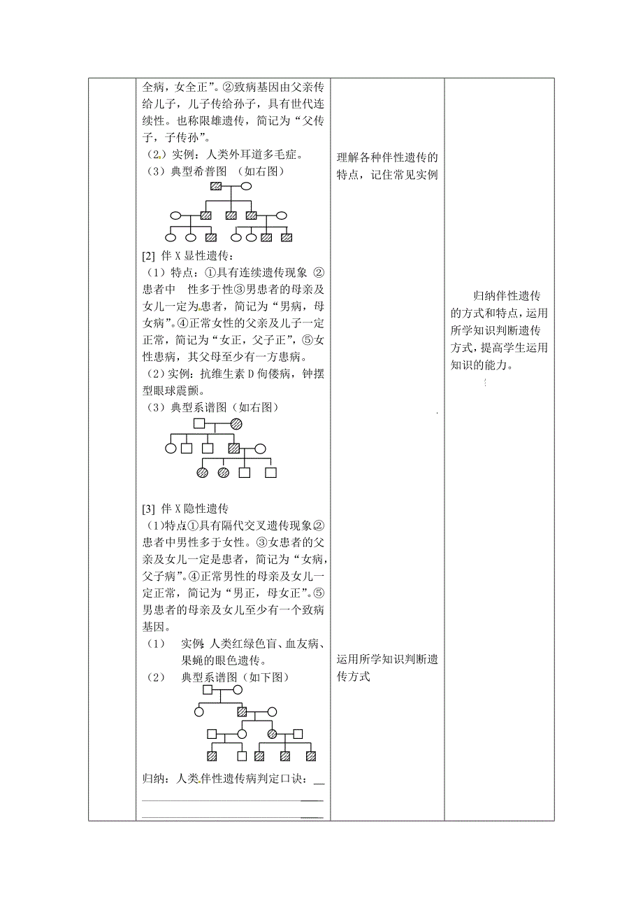 必修二第二章第3节《伴性遗传》教案_第4页