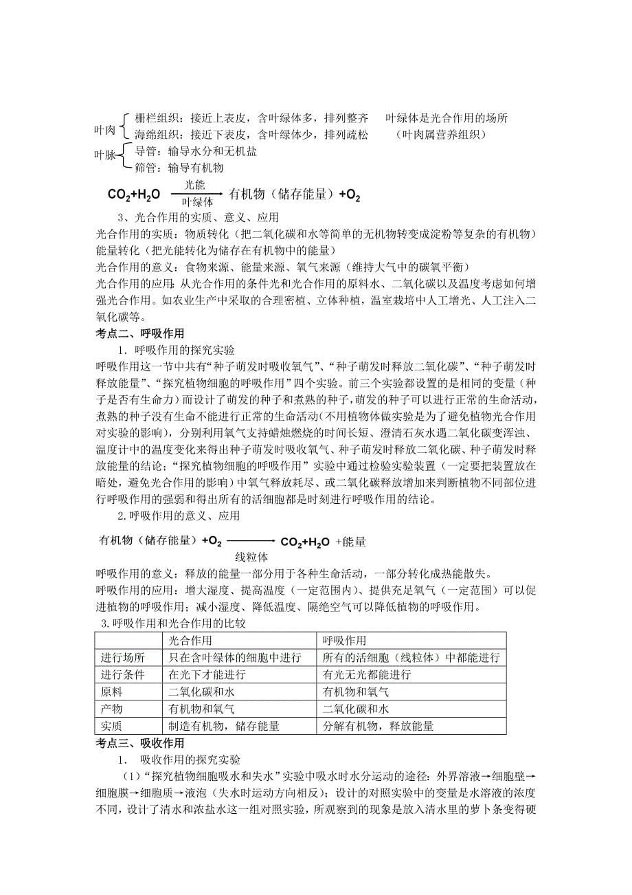 七年级生物学上、下册思维导图和知识点_第5页