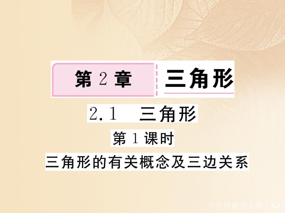 【湘教版】2017年八上：2.1.1《三角形的有关概念及三边关系》作业课件（1）（含答案）_第1页