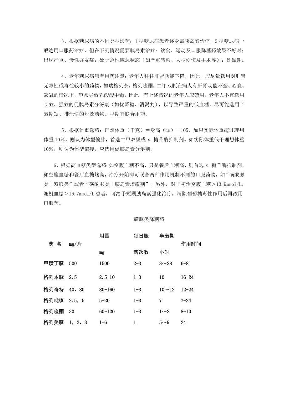 糖尿病常用治疗药物特点及用药注意_第5页