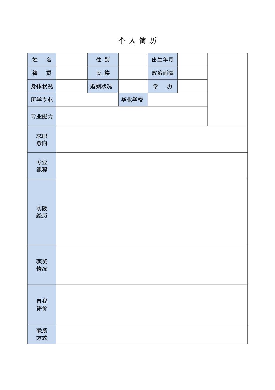 网管员个人简历表格_第1页