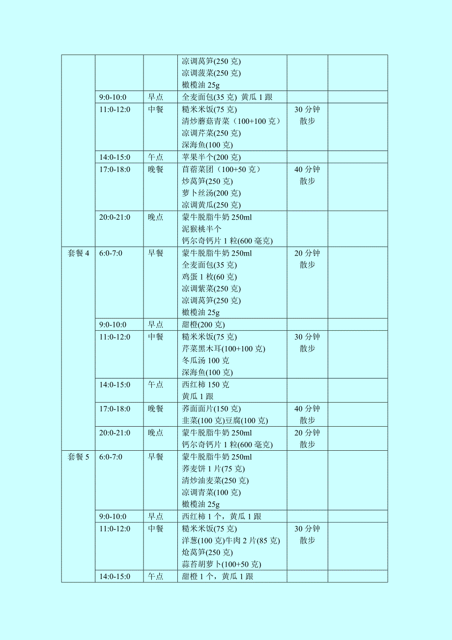 孕期高血糖：食谱与运动计划表_第2页