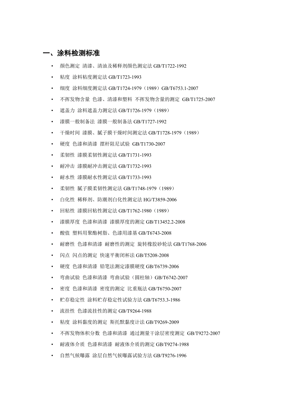 涂料-胶黏剂-油墨-检测标准_第1页