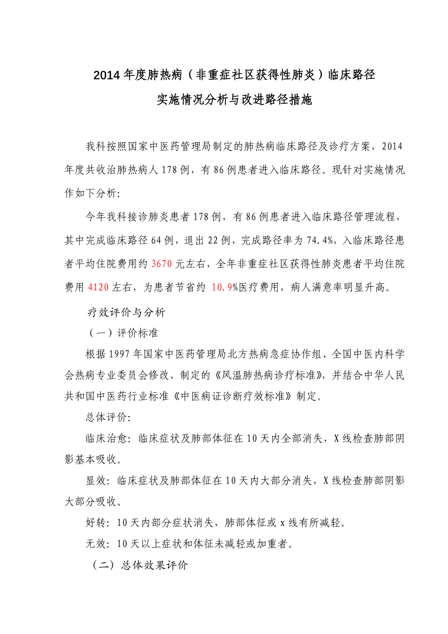 2014肺病科风温肺热病(非重症社区获得性肺炎)临床路径分析与改进_第1页