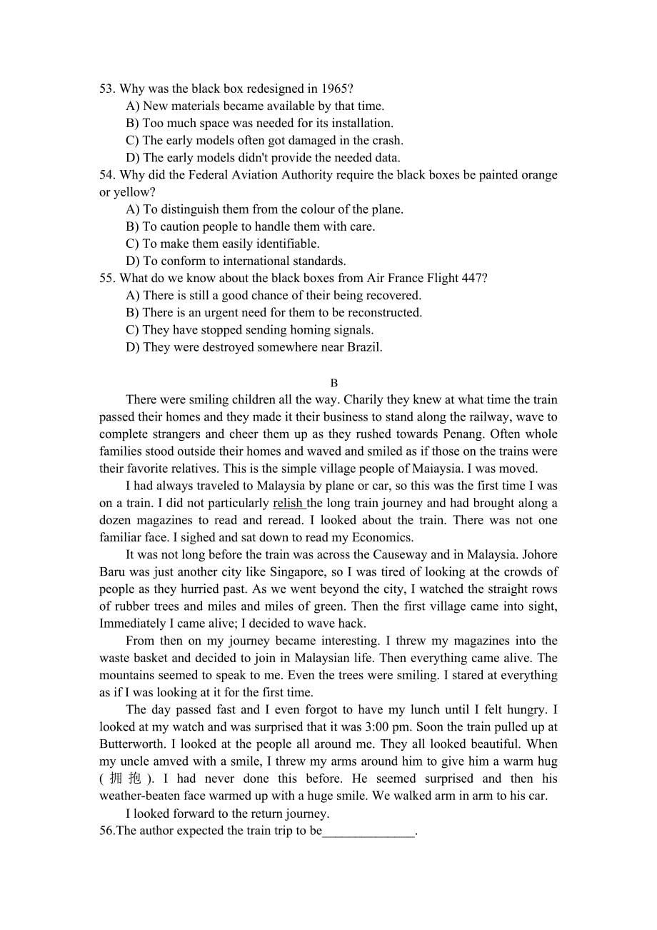 2011年大学英语语法试卷b以及答案_第5页