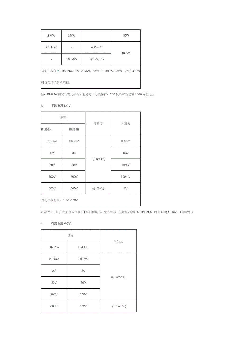 BM99B数字万用表使用说明_第4页