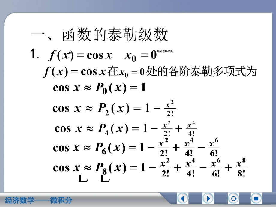 经济数学微积分泰勒级数与幂级数_第2页