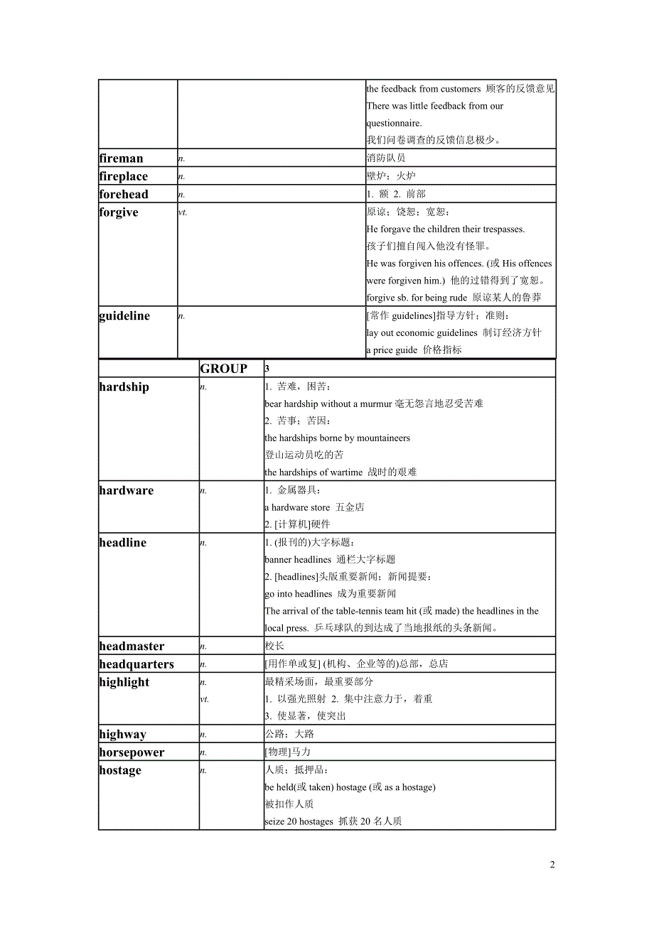 英语四级基本的词汇_第2页