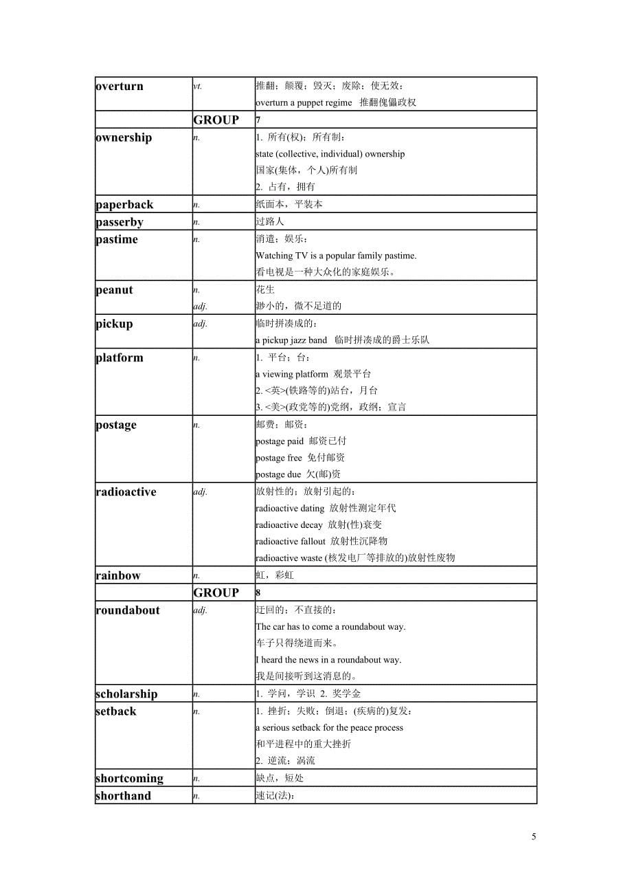 英语四级基本的词汇_第5页