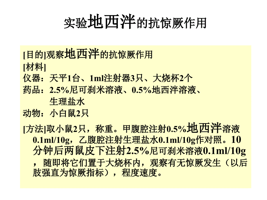地西泮的抗惊厥作用(小鼠实验)_第1页