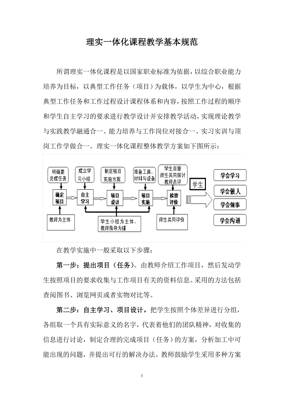 理实一体化教学的一般步骤_第1页