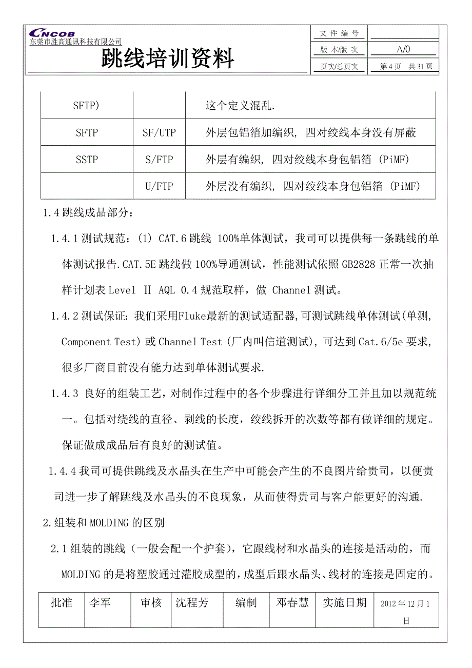 胜高通讯科技 水晶头及跳线的优势_第4页