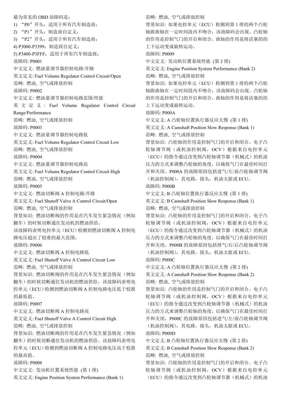 最为常见的OBD故障码是_第1页