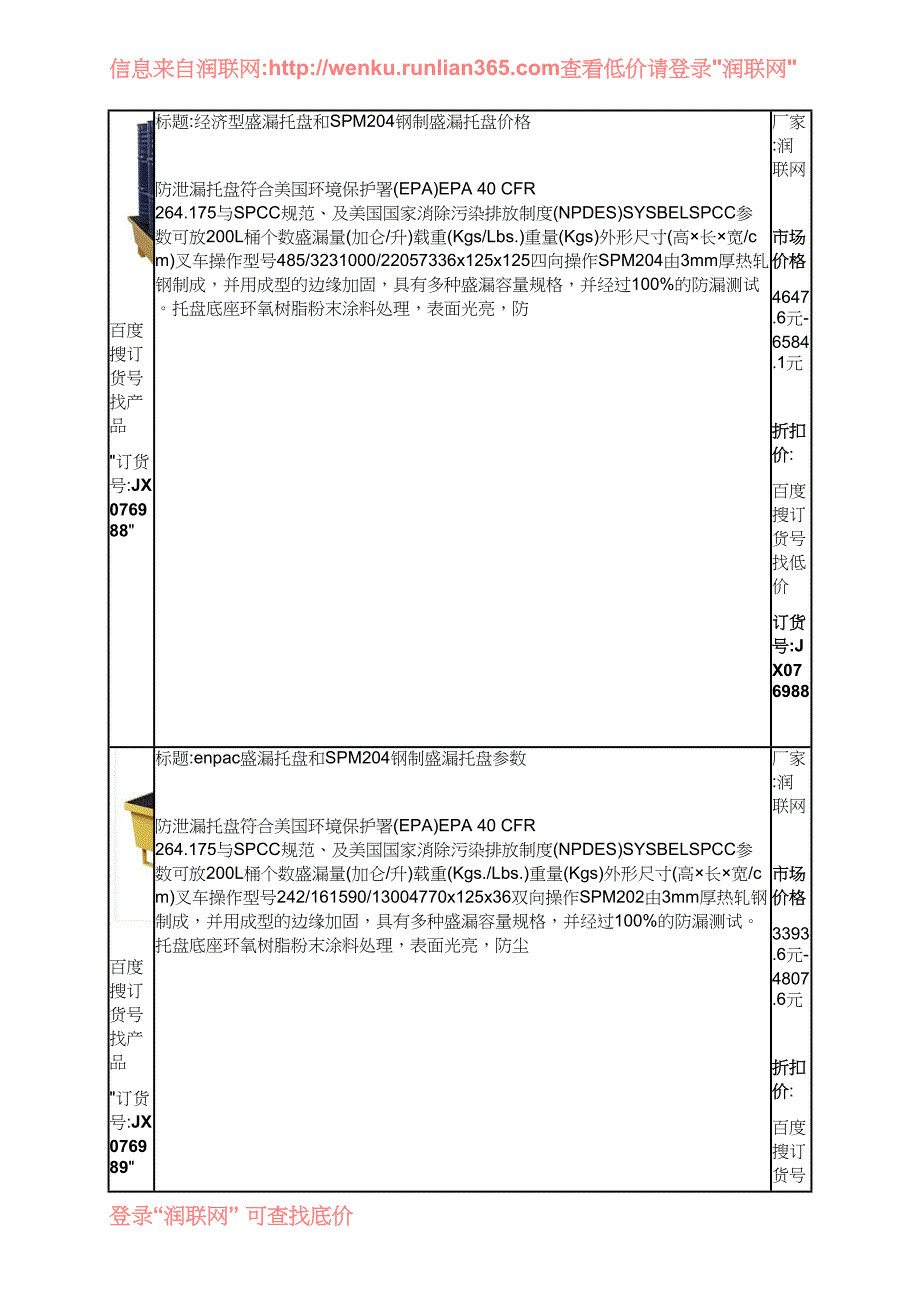 移动式托盘和SPM204钢制盛漏托盘价格_第3页