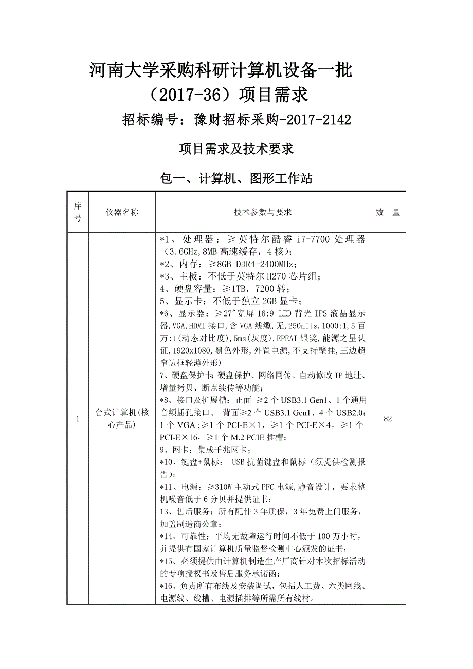 河南大学采购科研计算机设备一批_第1页