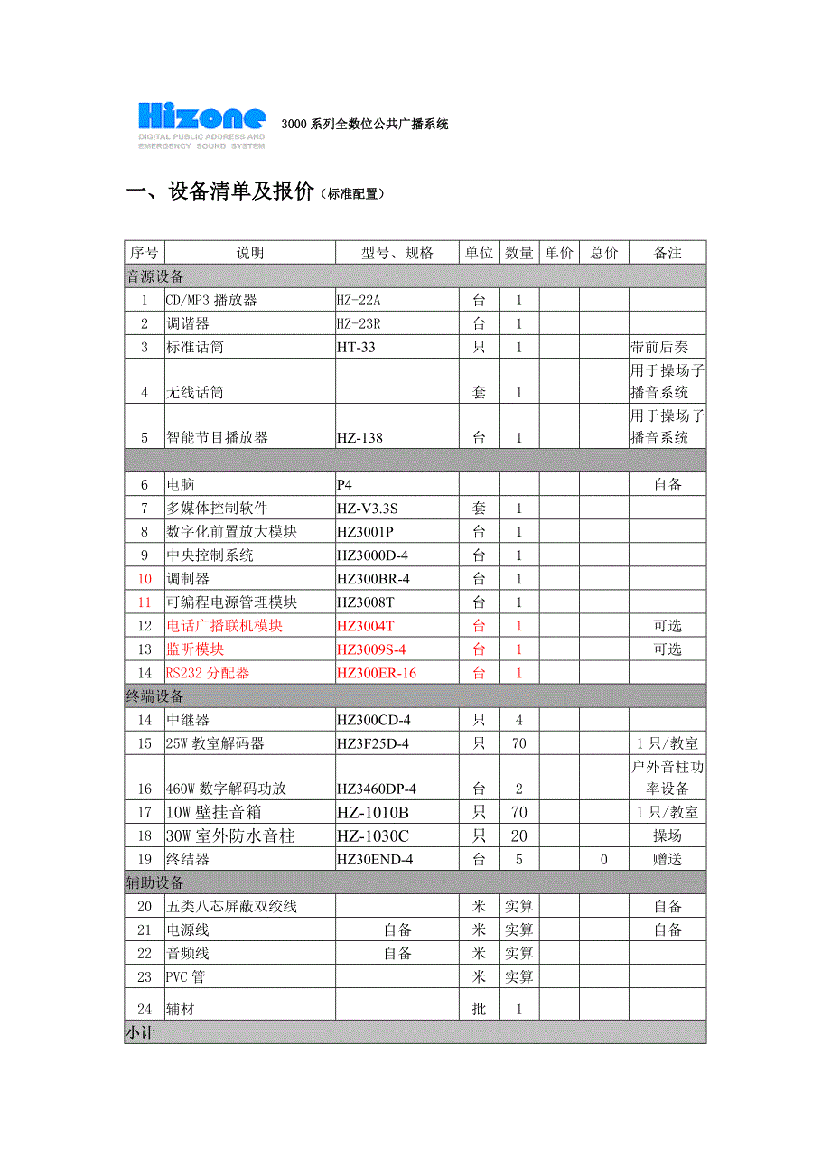 学校数字公共广播系统配置_第1页