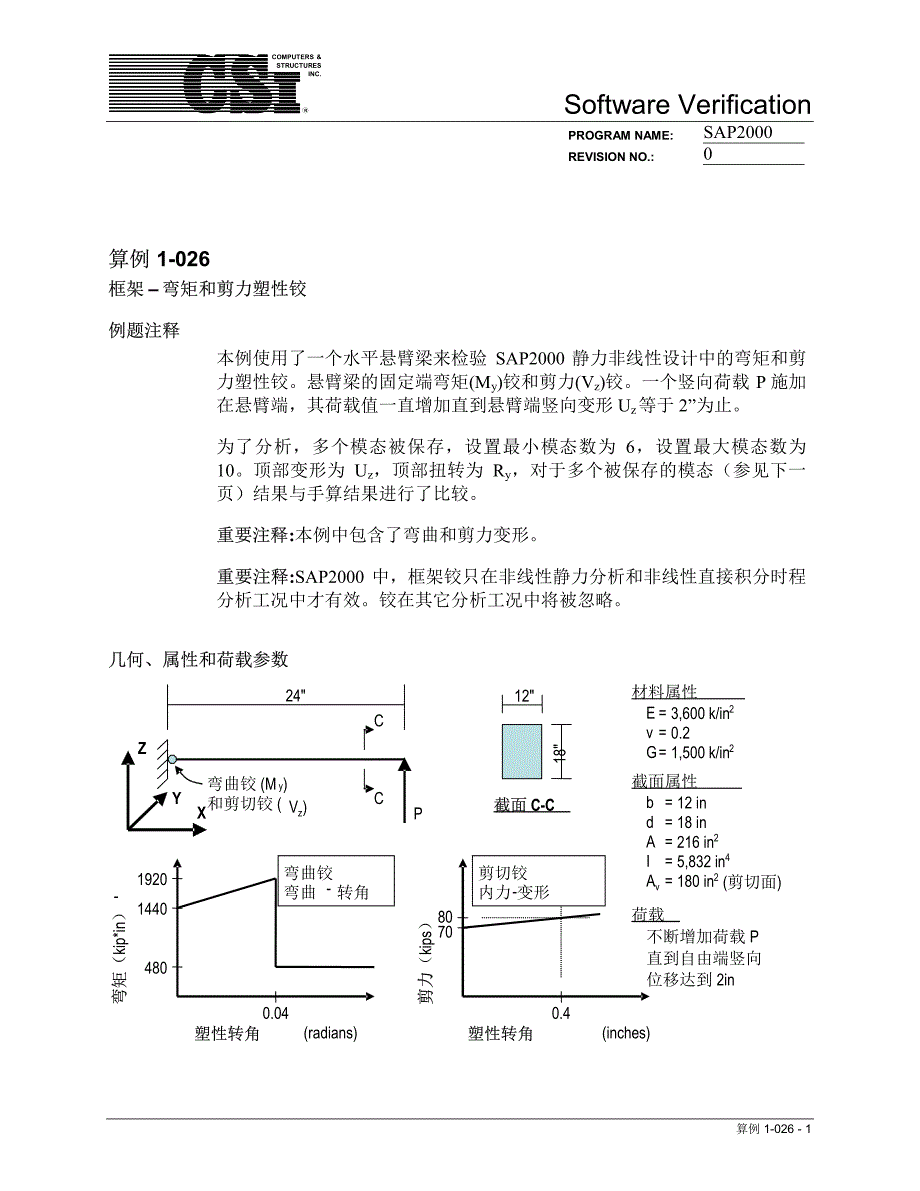框架– 弯矩和剪力塑性铰_第1页