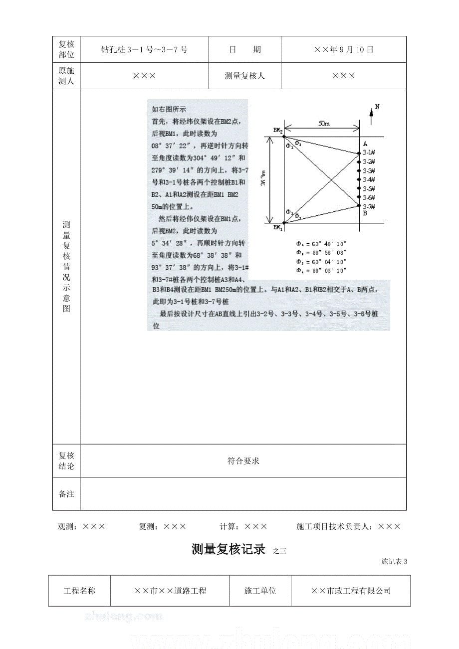 施记表填写样本(市政工程)_第5页