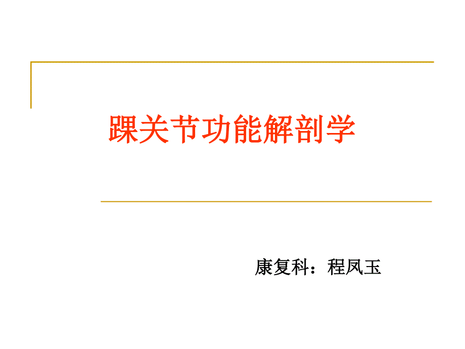 踝关节功能解剖学_第1页