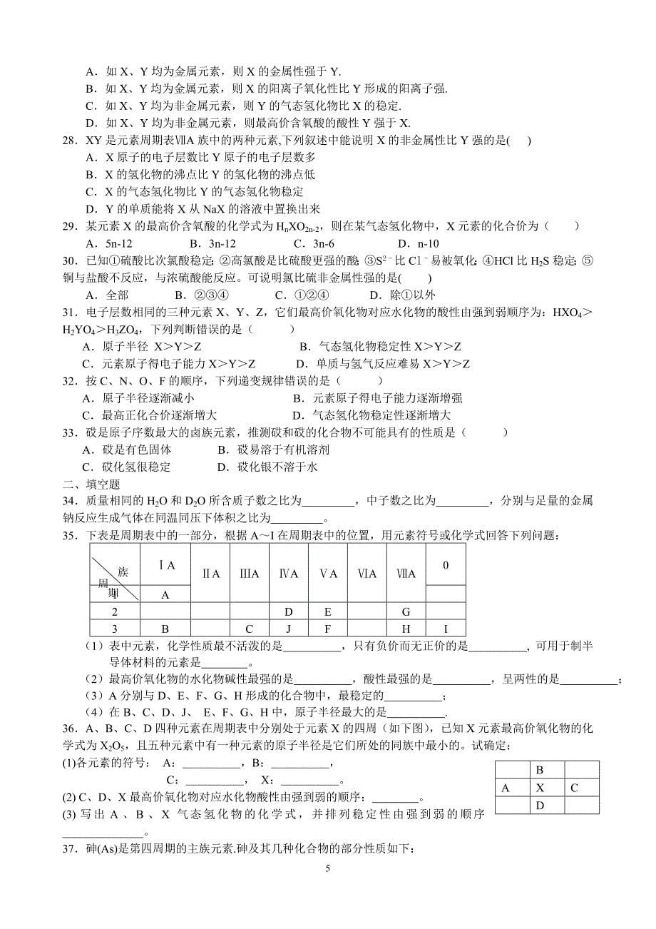 专题1  微观结构与物质的多样性_第5页