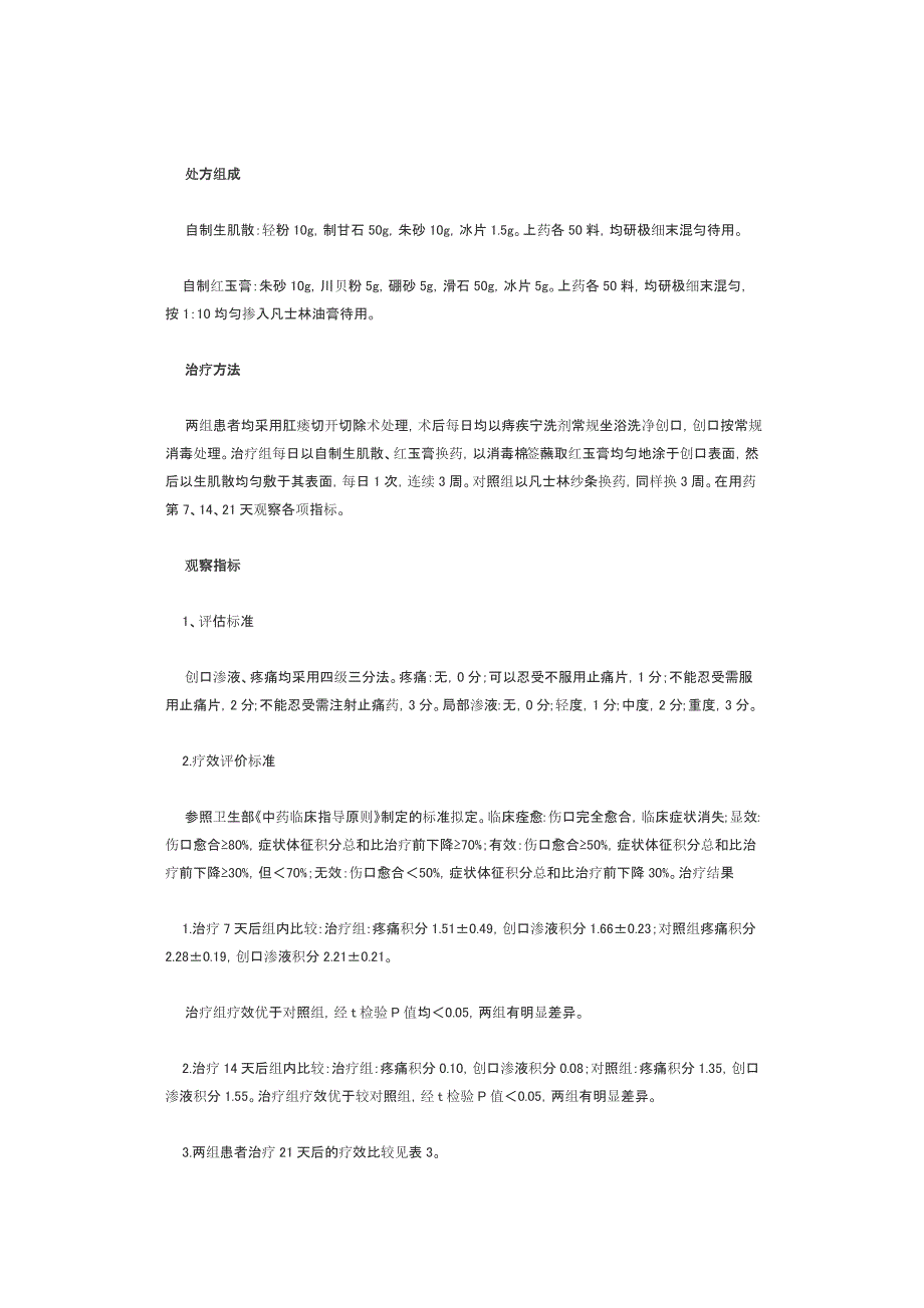 自制生肌散、红玉膏在低位单纯性肛瘘术后的应用_第2页