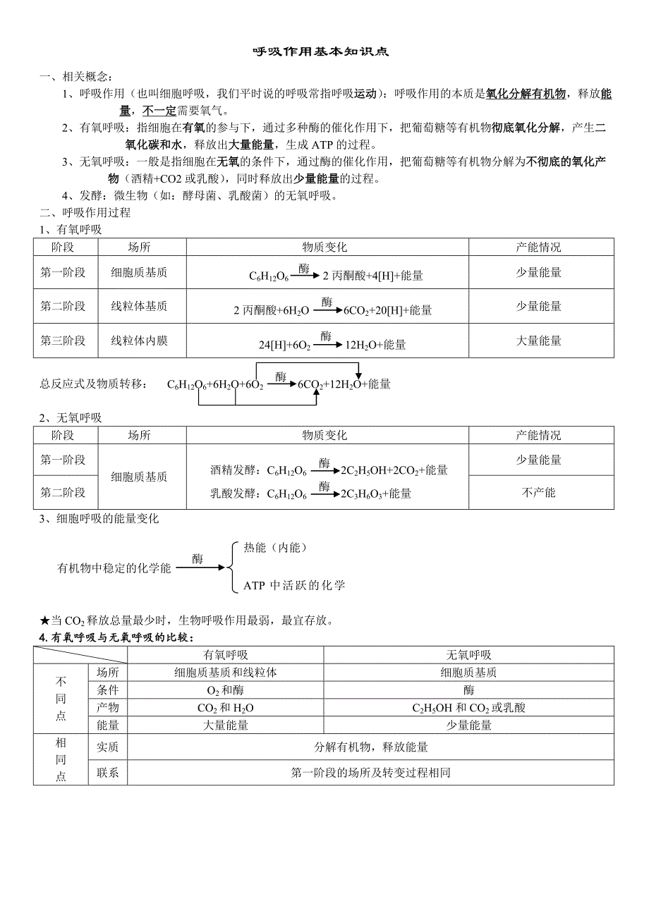 高考生物一轮复习重点知识整理(光合作用、呼吸作用)_第3页