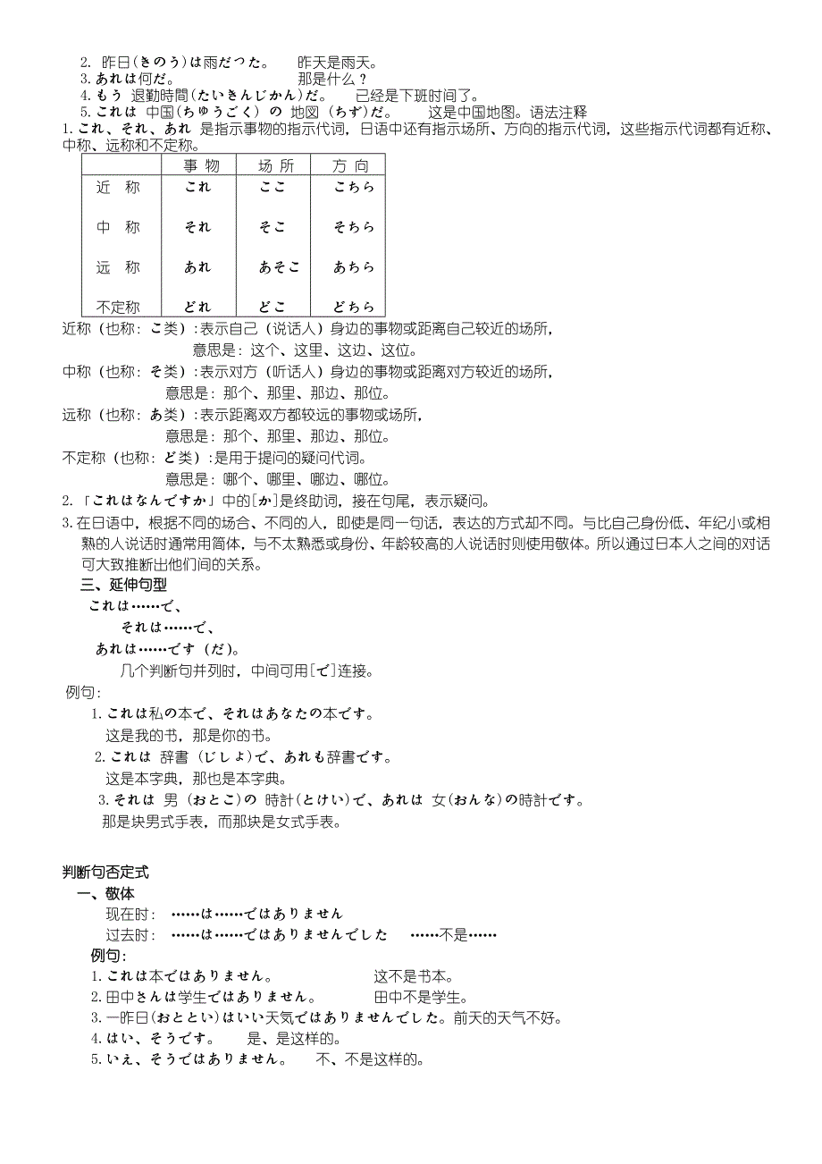 日语的日常用语集锦,日语语法小结_第3页