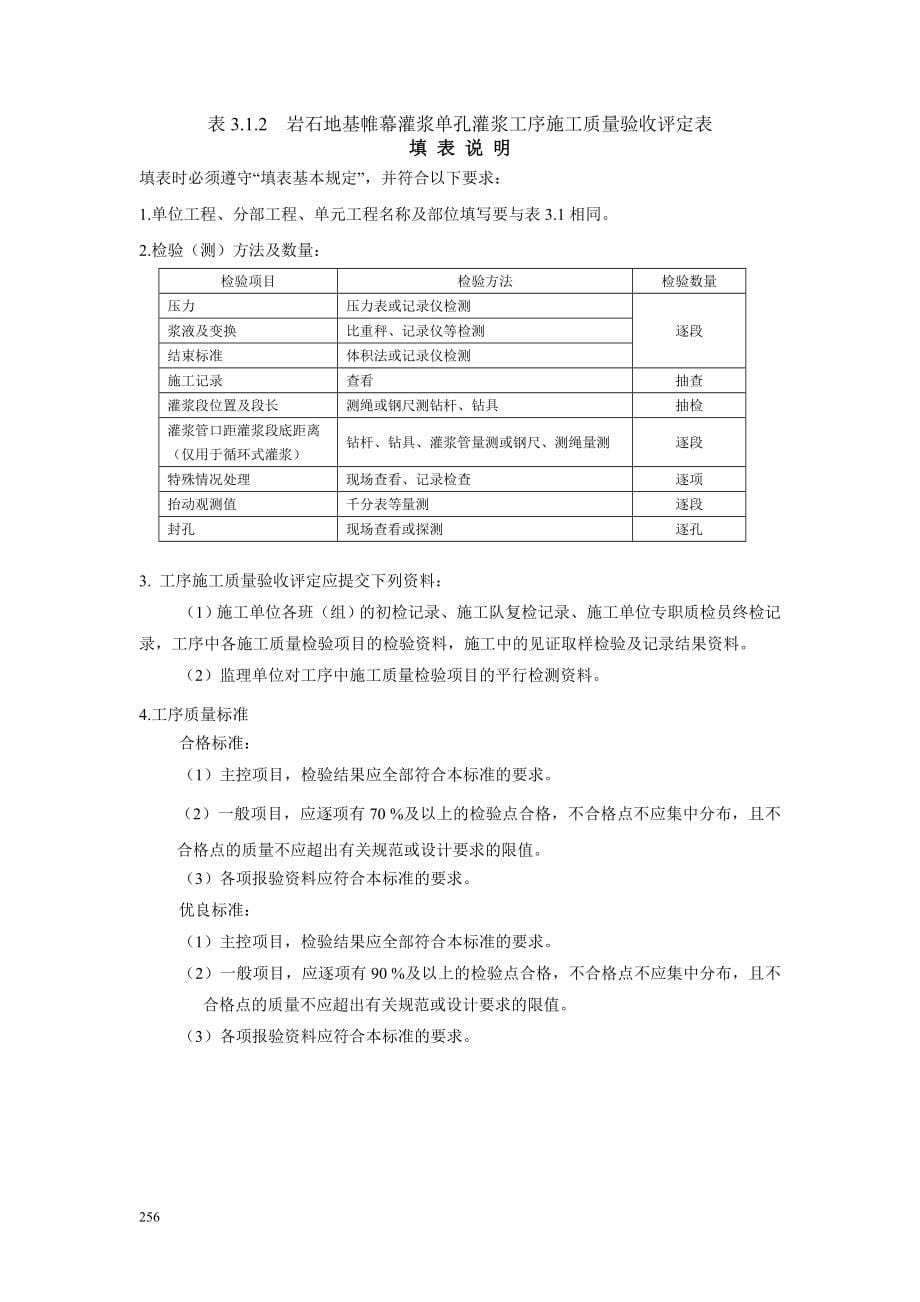 质量评定专用表格——灌浆工程(吉林编)_第5页