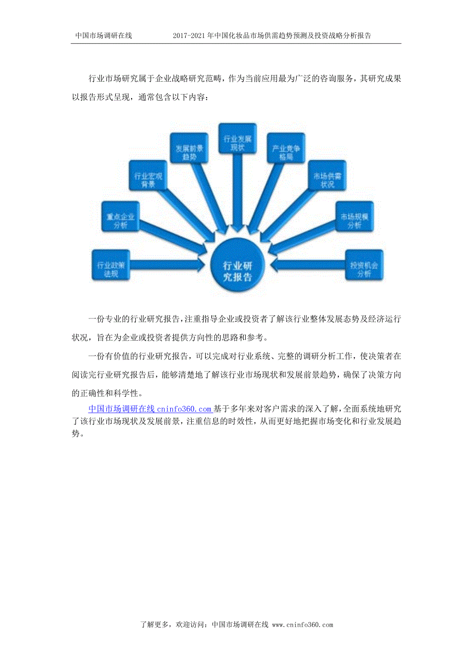 2018年中国化妆品市场供需趋势预测及投资战略分析报告目录_第2页