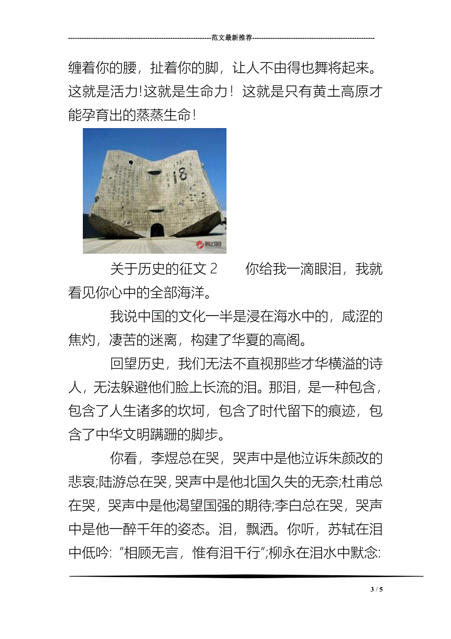 关于历史的征文_第3页