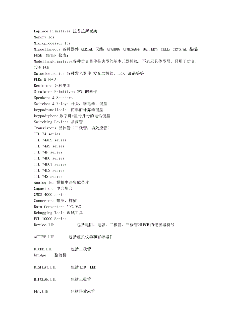 proteus元件名称中英文对照表_第4页