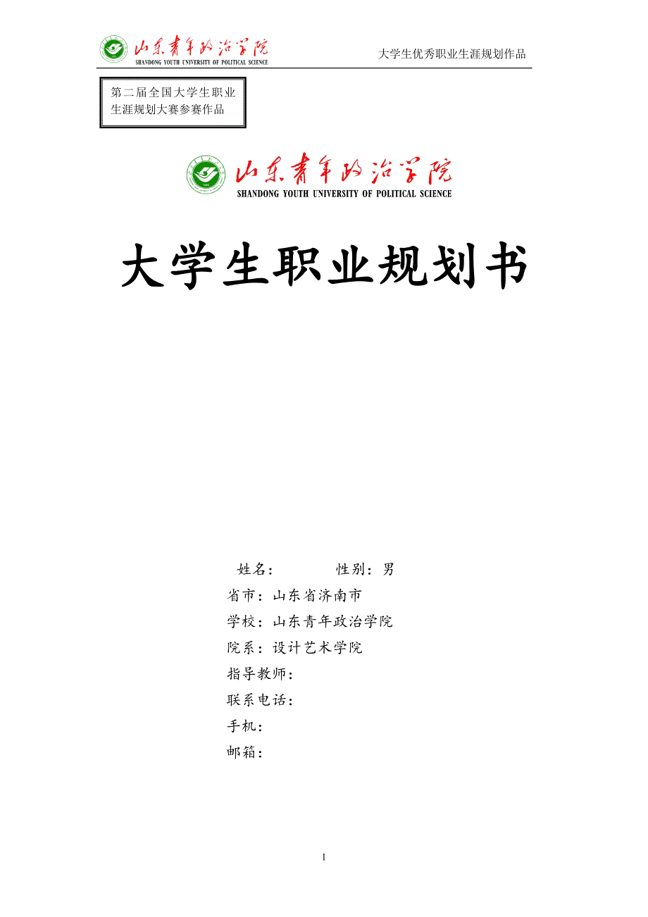 大学生优秀个人职业生涯规划案例_第1页