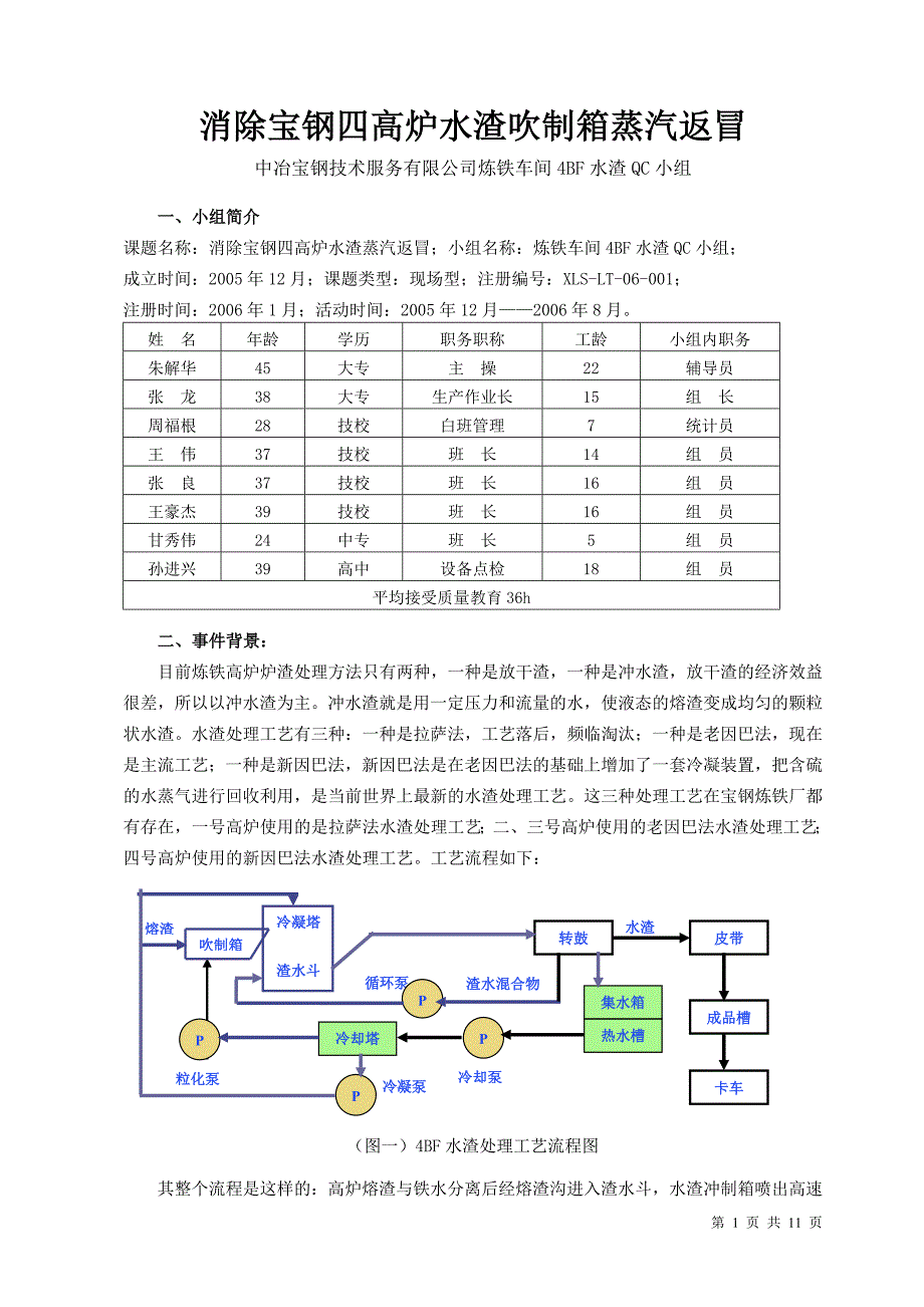 消除宝钢四高炉水渣吹制箱蒸汽返冒_第1页