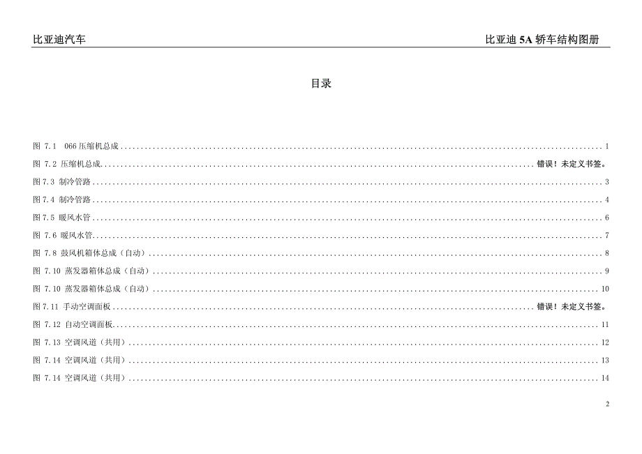 比亚迪F3速锐空调部分备件结构图手册_第2页