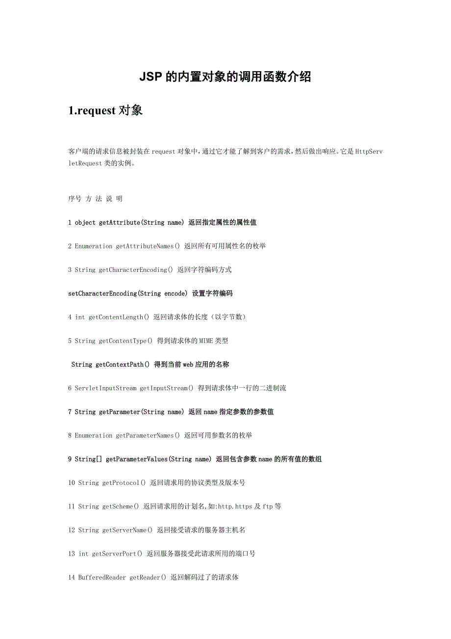 JSP的内置对象的调用函数介绍_第1页