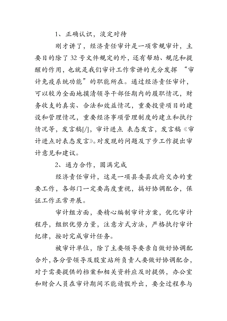 在经济责任审计进点会上的表态发言_第2页