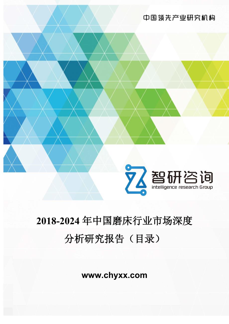 2018-2024年中国磨床行业市场深度分析研究报告(目录)_第1页