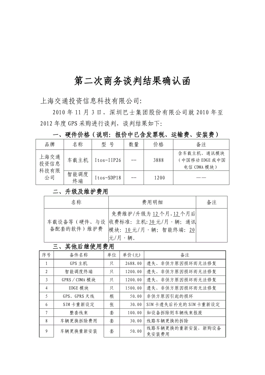 gps设备确认函_第1页