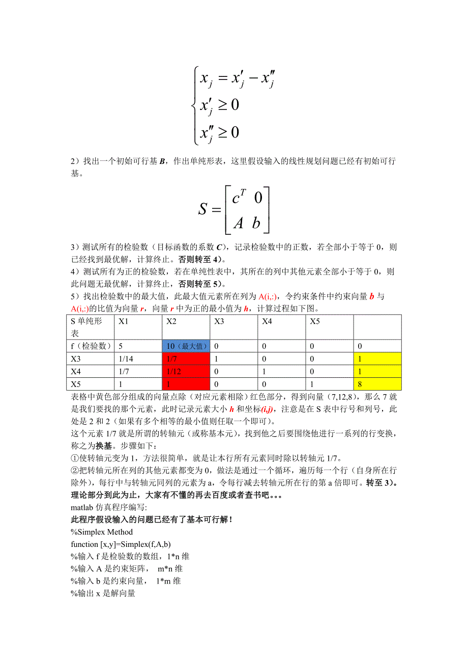 单纯形方法(simplex method)matlab 仿真详解_第2页