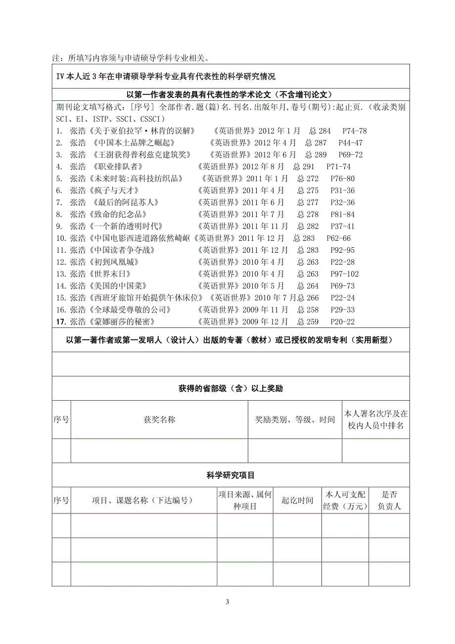 申请硕士生指导教师审批表（一）_第3页