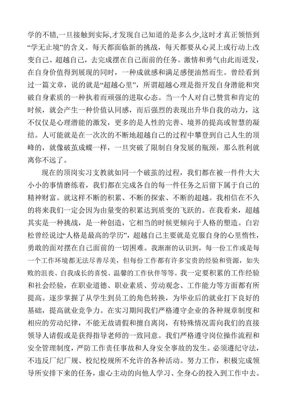 定岗实习报告_第5页