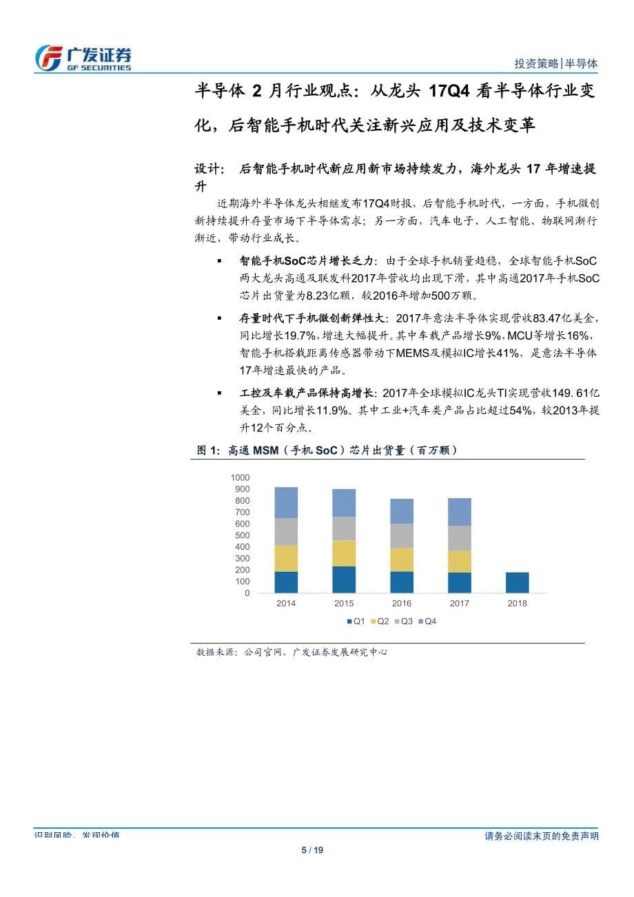 半导体行业2月观点：从龙头17Q4财报看半导体行业变化，后智能手机时代关注新兴应用及技术变革_第5页