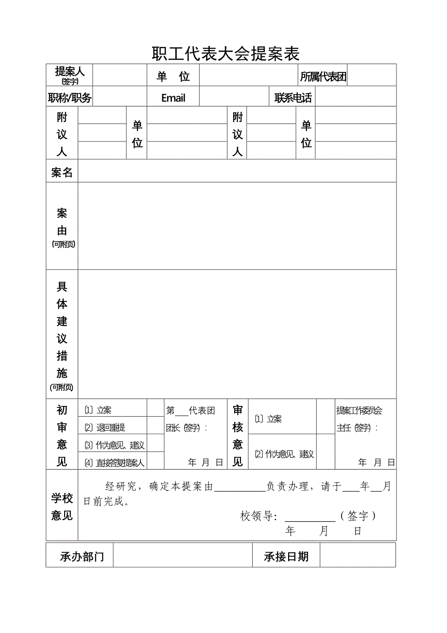 职工代表大会提案表1_第1页