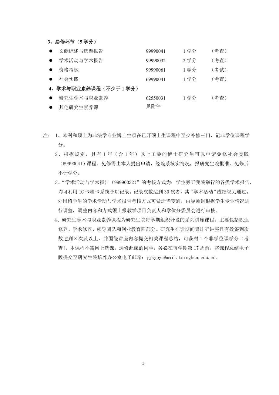 清华大学法学院法学博士研究生培养方案_第5页