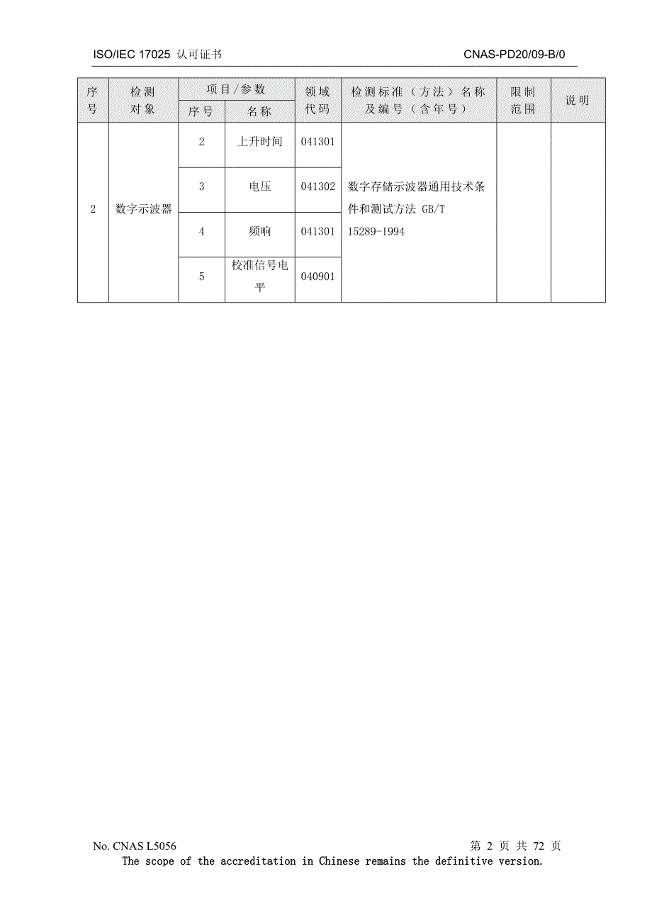 东方航天校准能力范围_第2页